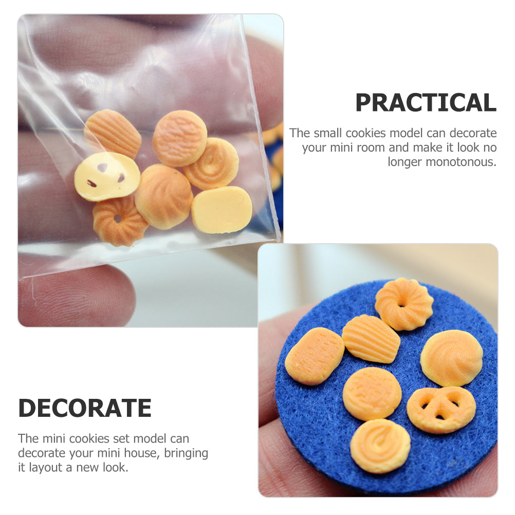 14 Pcs Dollhouse Mini Danish Cookies Decor Accessories U272