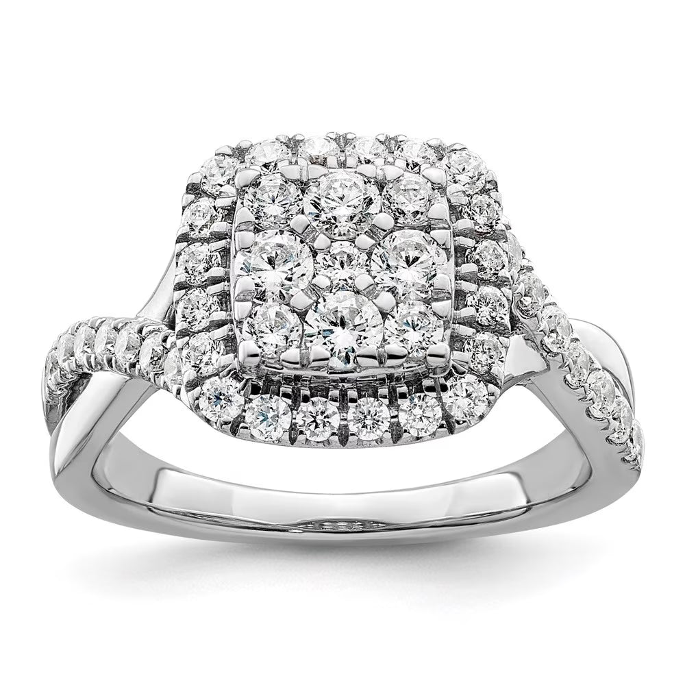 14k White Gold Lab Grown Diamond Cluster Ring O95860