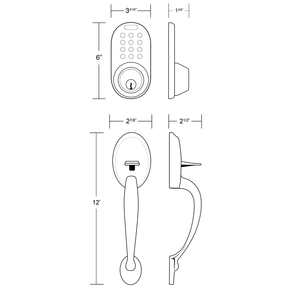 Keyless Entry Deadbolt and Handleset Door Lock with Electronic Digital Keypad Satin Nickel X261