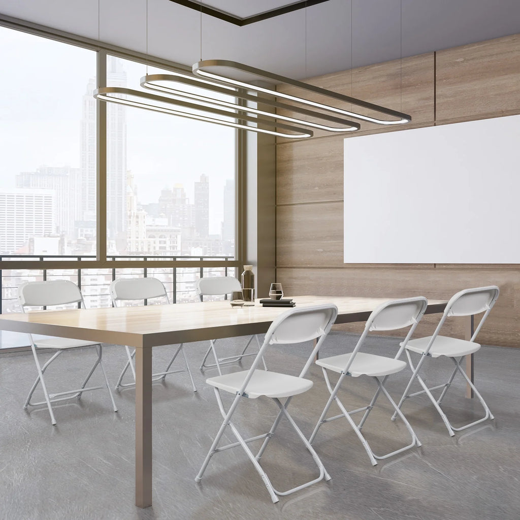 White Plastic Folding Chairs 6 Pack I851